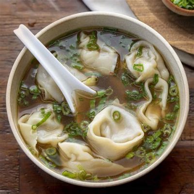  Jiaxing Wontons con Brodo: Un tripudio di sapori umami che si sposano con una texture setosa!